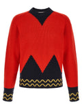 Geometric intarsia sweater