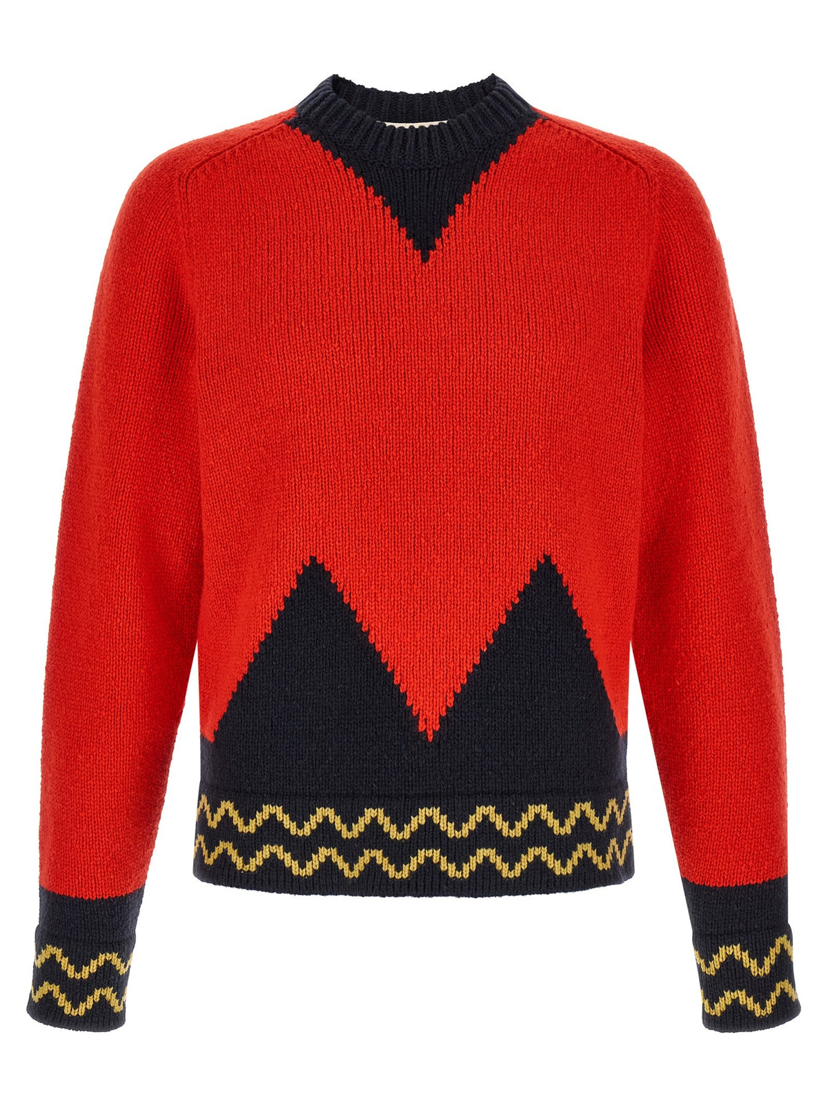 Geometric intarsia sweater