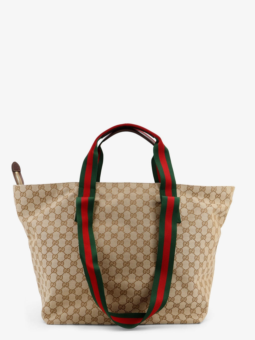 GG fabric shopping bag with Nastro Web handle detail 2