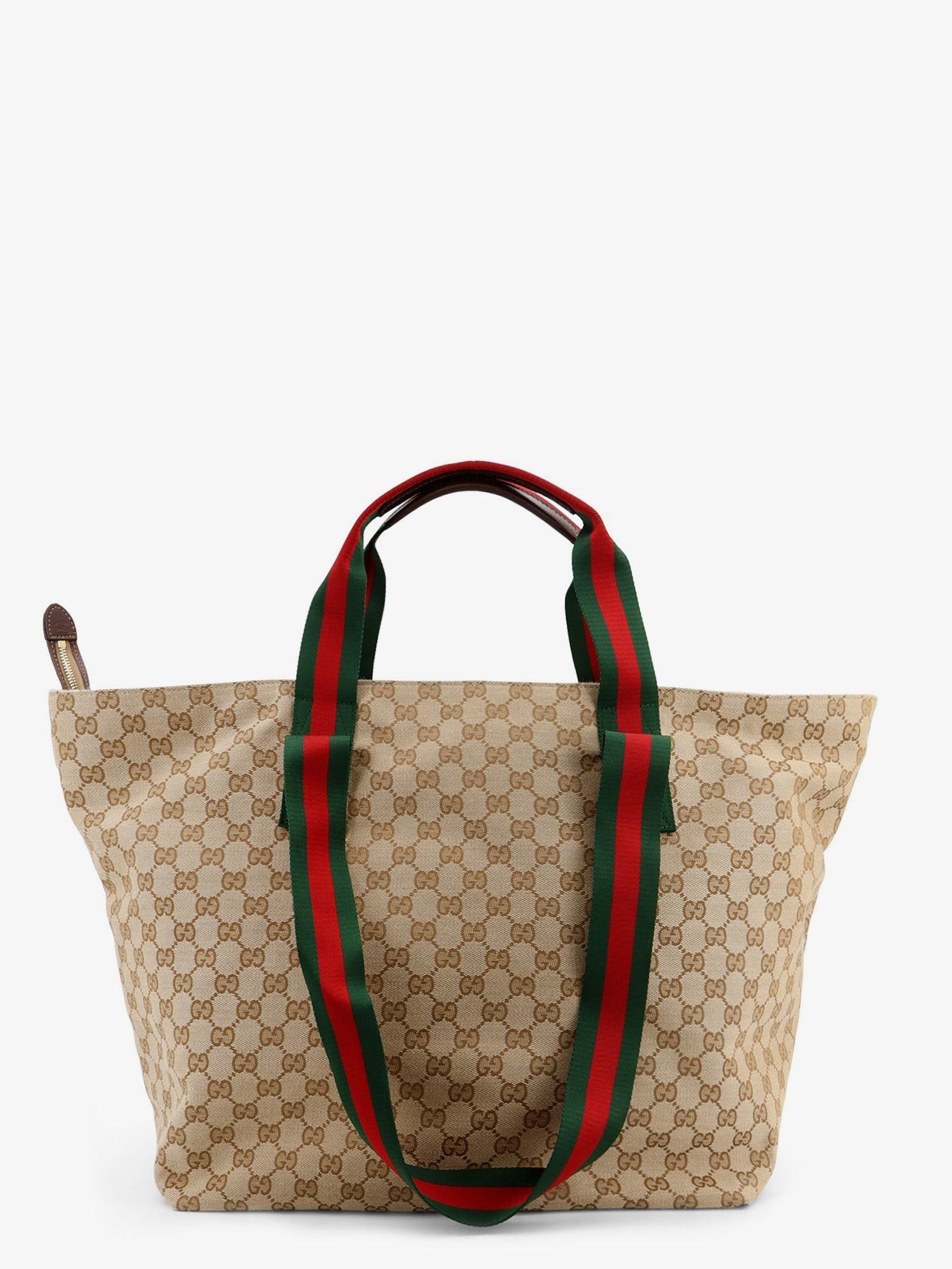 GG fabric shopping bag with Nastro Web handle detail 2