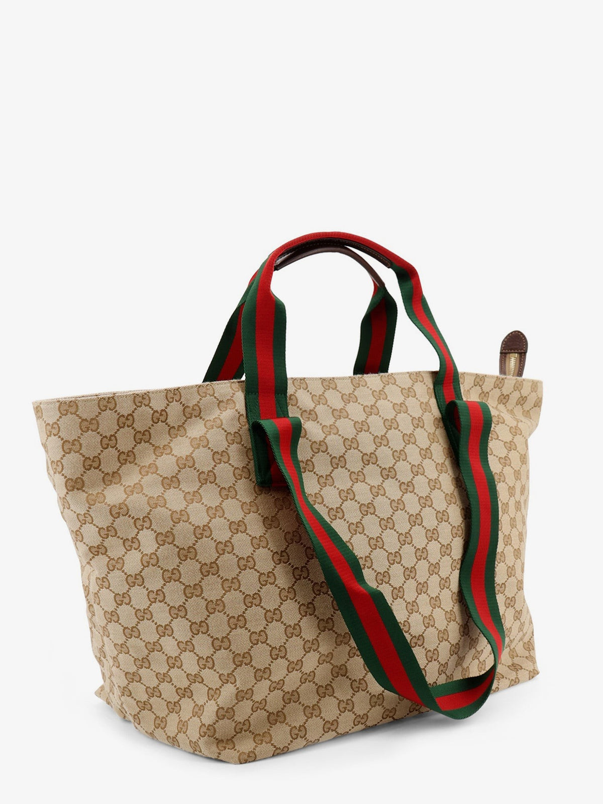 GG fabric shopping bag with Nastro Web handle detail 3