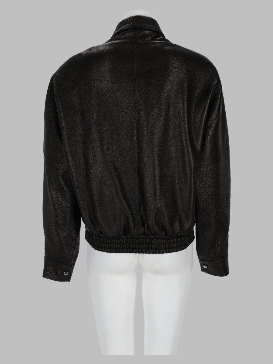 Giacca in Pelle Vintage Con Colletto Classico 2