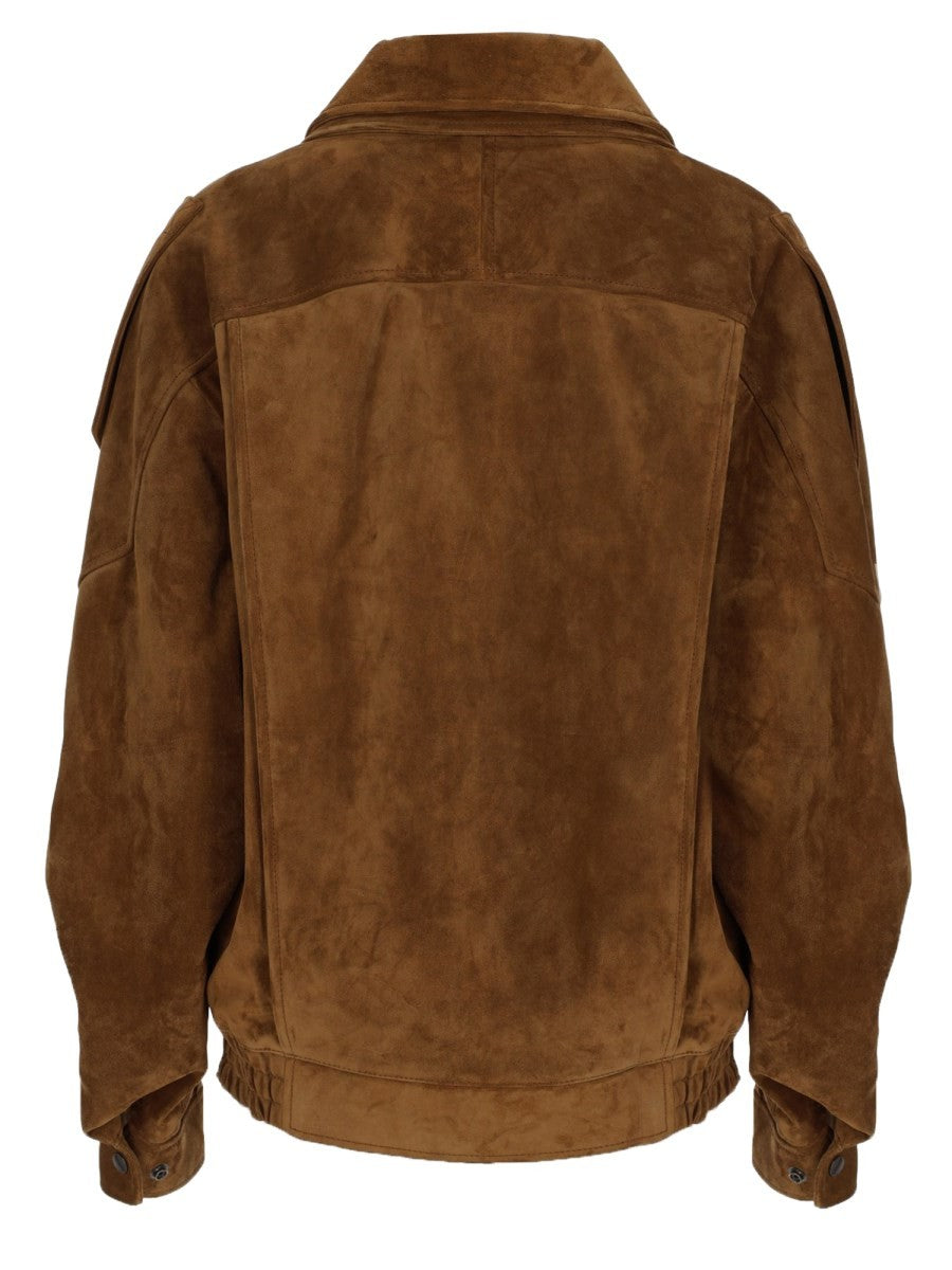 Giacca Oversize In Pelle Crosta Vintage 3