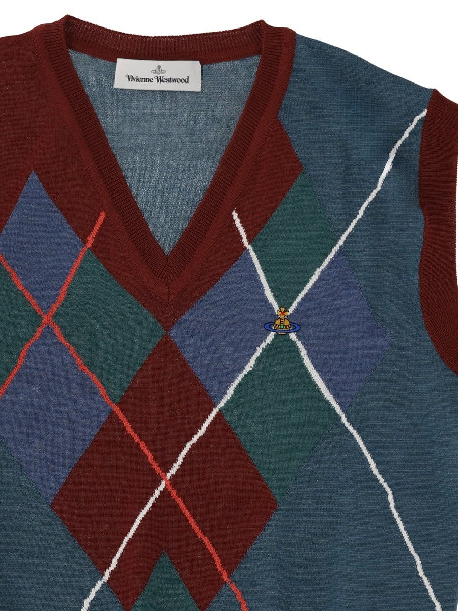 Gilet "Argyle" in Lana 3