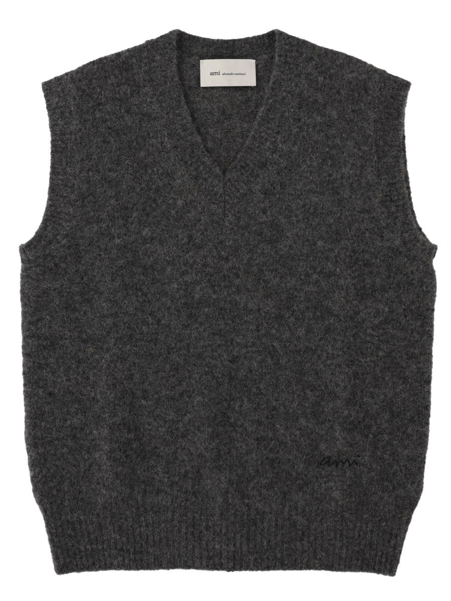 Gilet In Alpaca Con Logo
