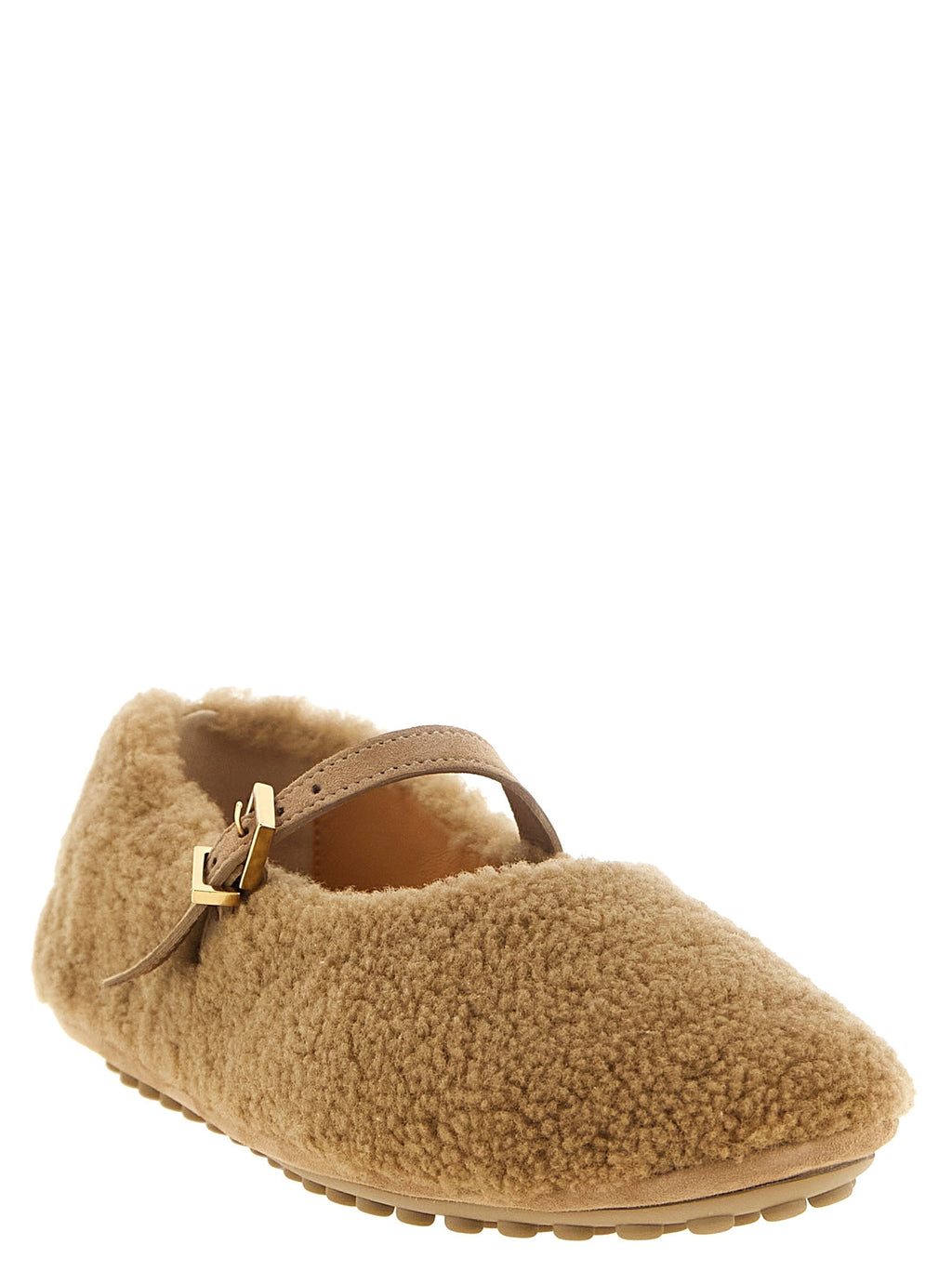 'Gommine' sheepskin ballet flats 2