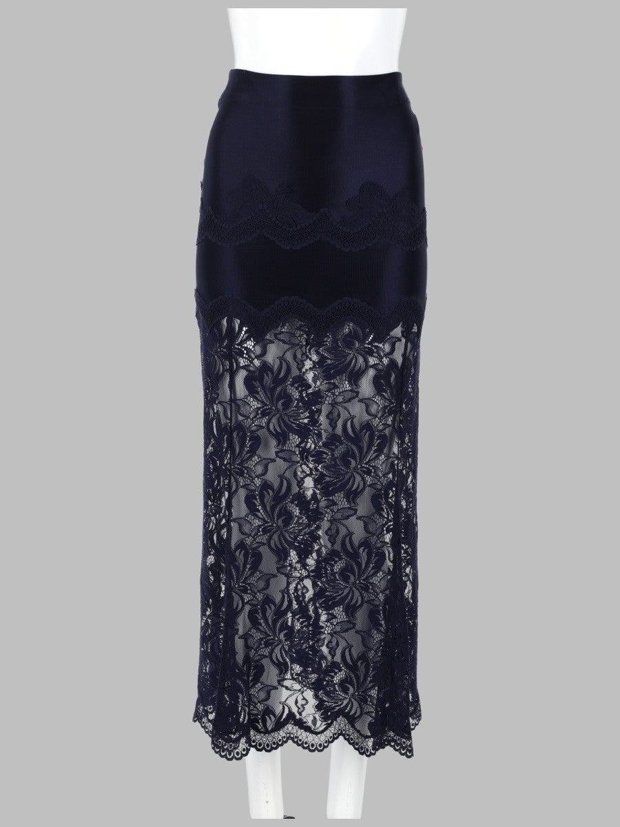 GONNA MIDI IN PIZZO E JERSEY