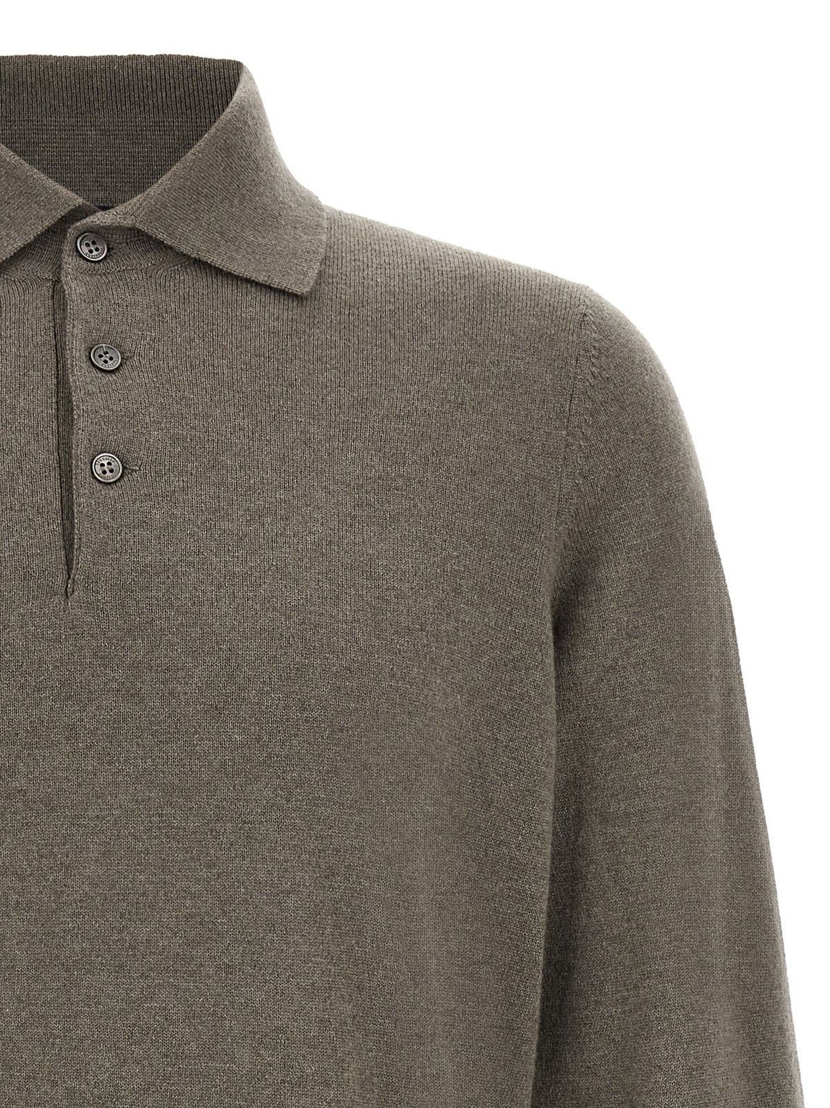 Green cashmere polo shirt 3