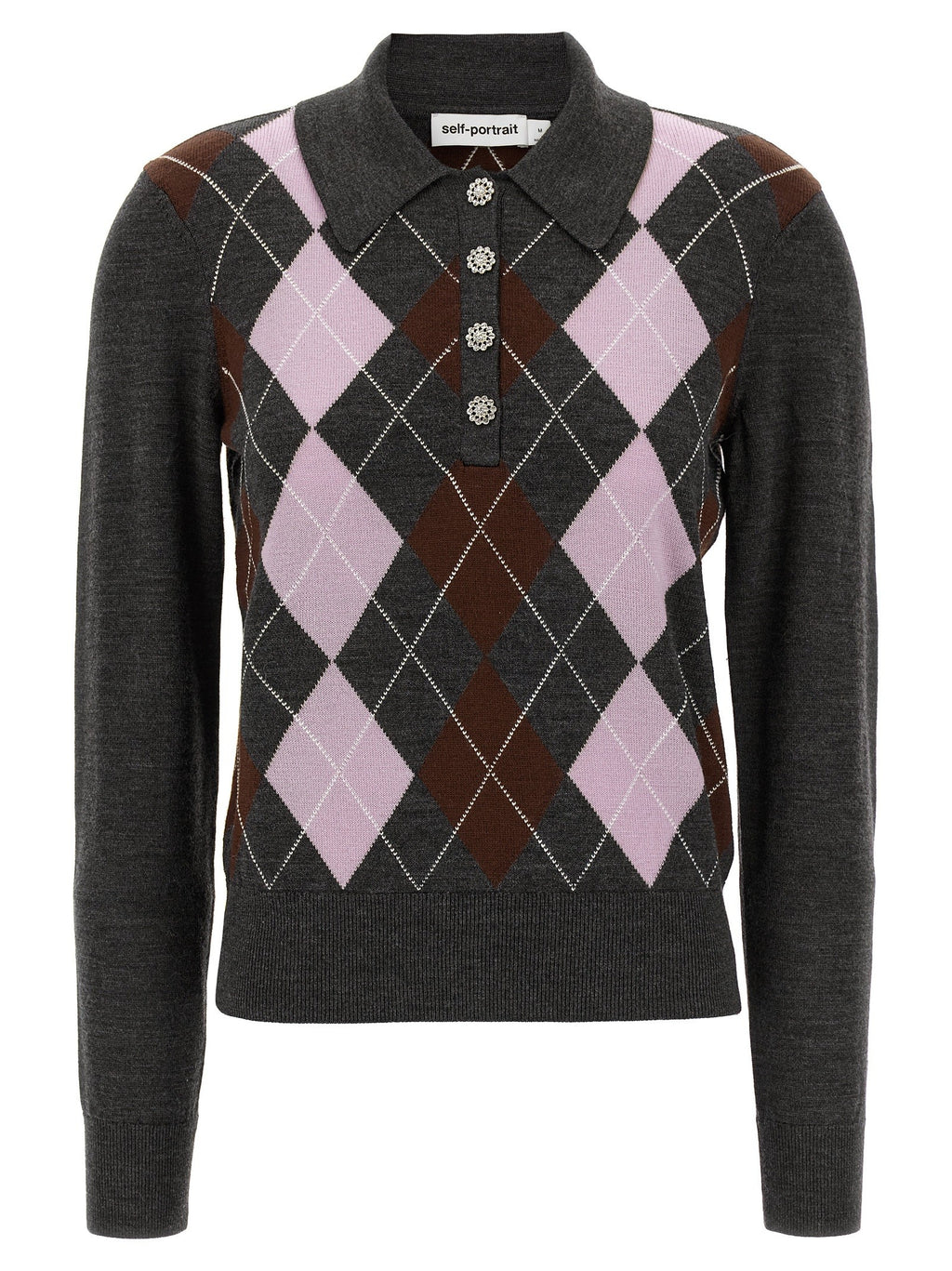 'Grey Argyle Lightweight' sweater