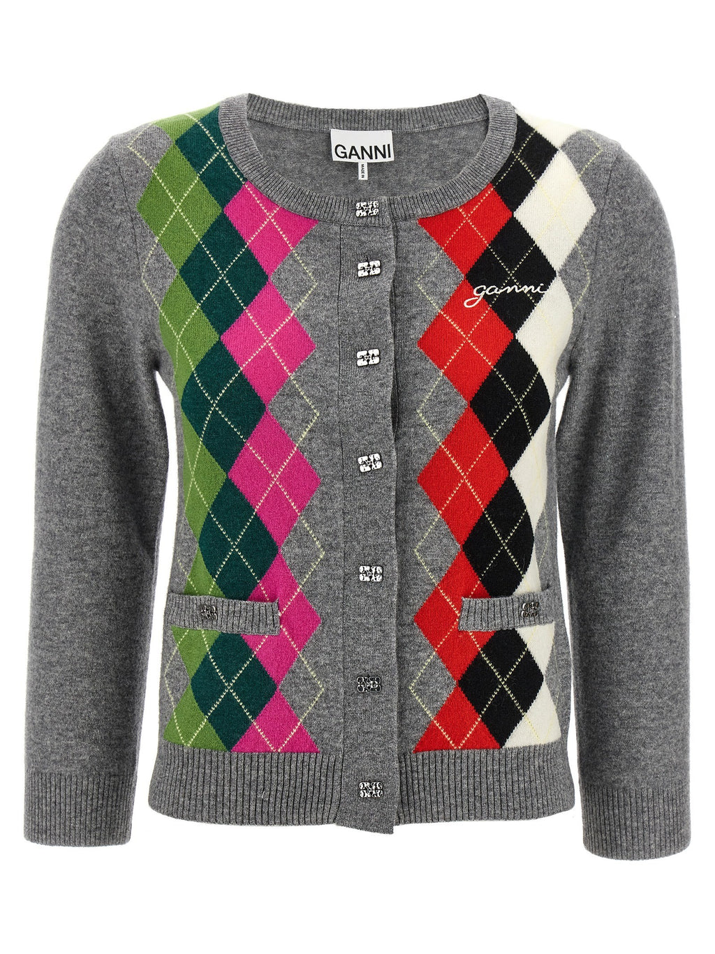 'Grey Check' cardigan