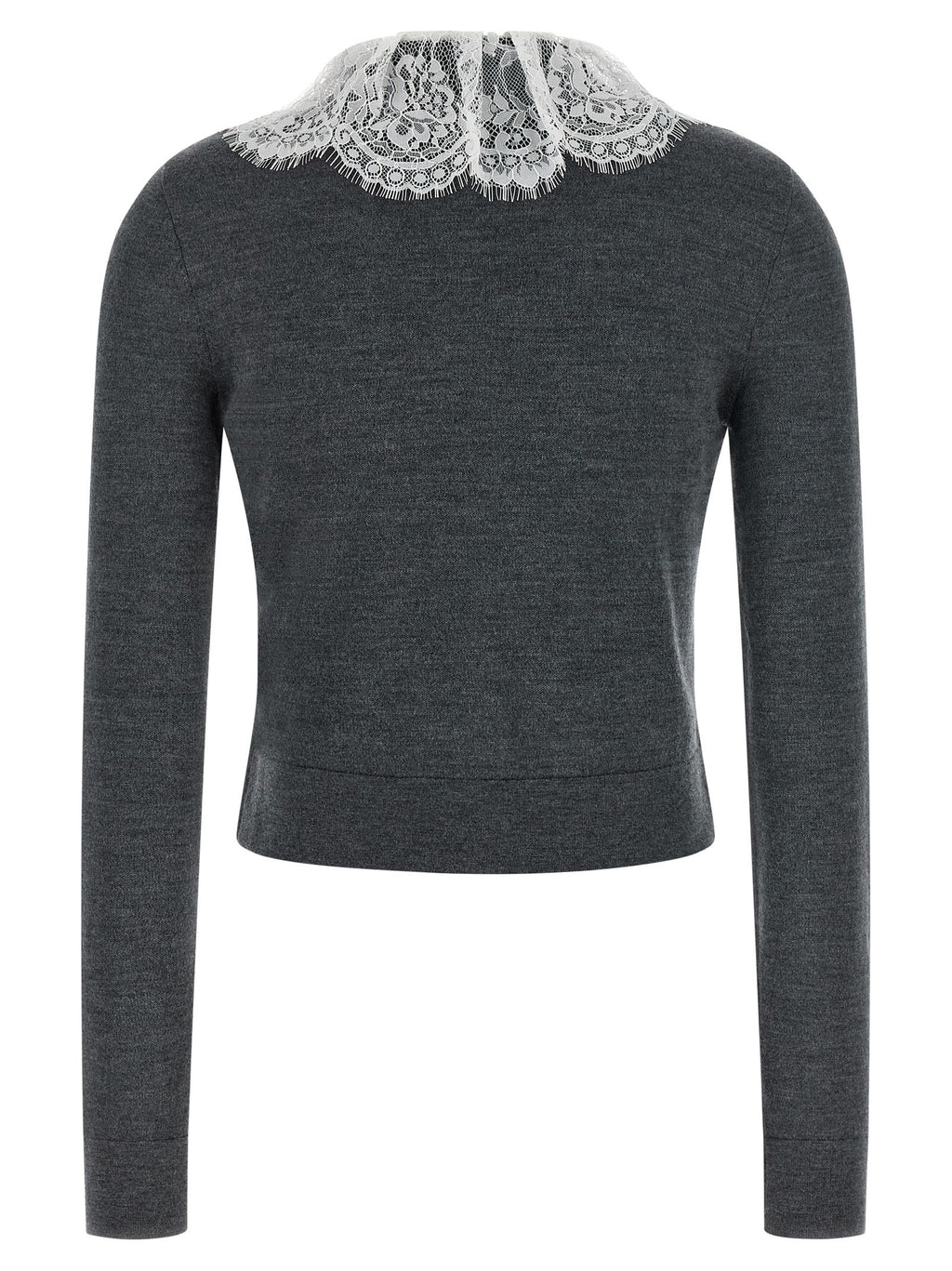 'Grey Lace Collar Knit' cardigan 2