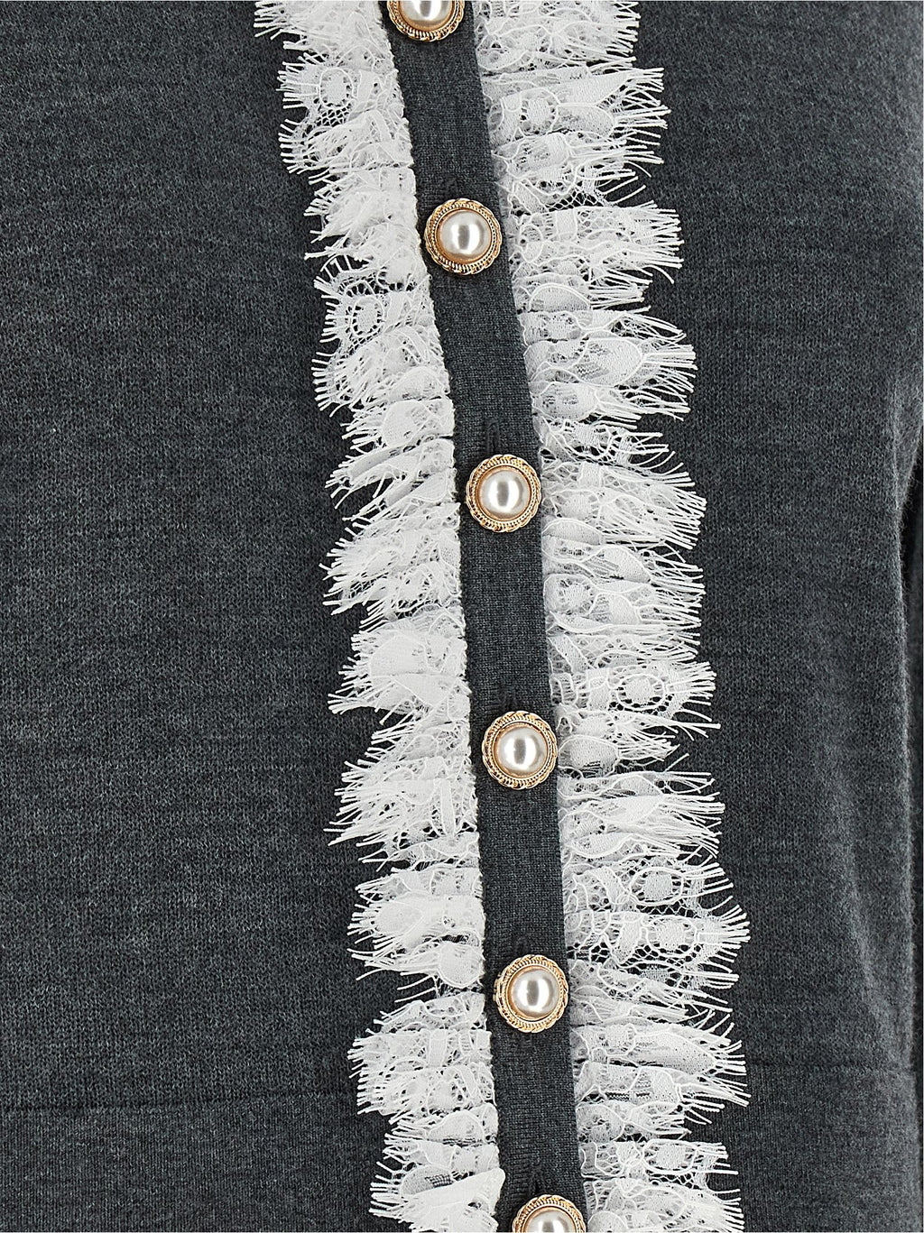 'Grey Lace Collar Knit' cardigan 4