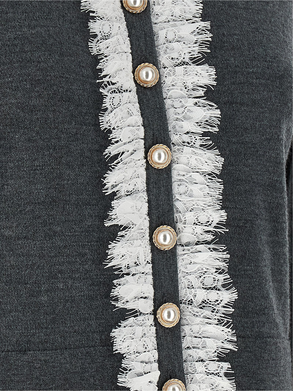 'Grey Lace Collar Knit' cardigan 4