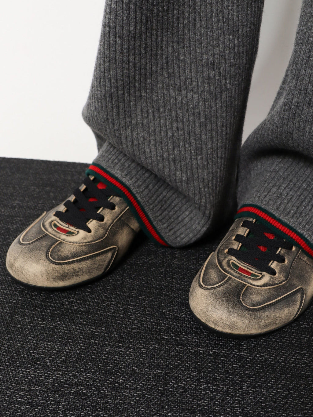 Gucci Shift délavé leather sneakers 2