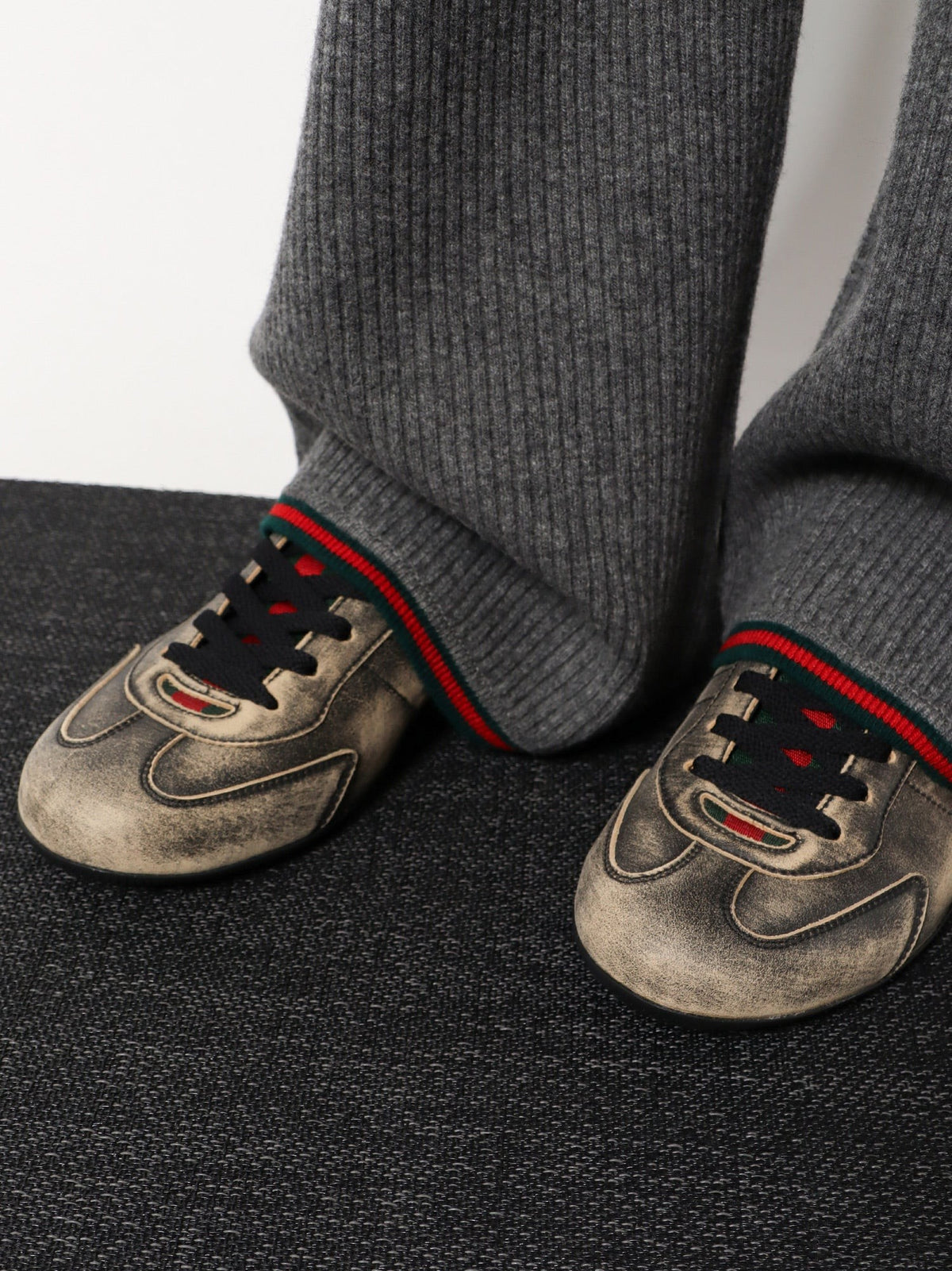 Gucci Shift délavé leather sneakers 2