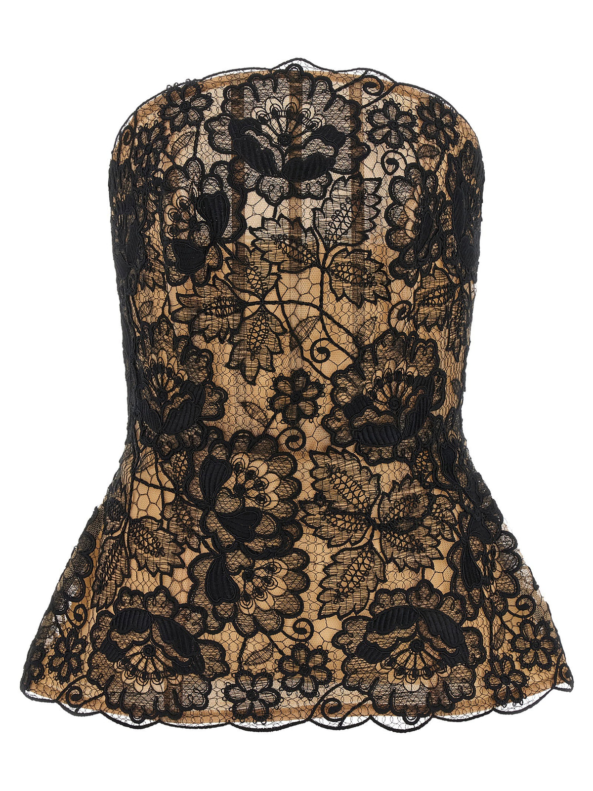 Guipure lace corset