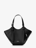 Hammock Flip leather handbag with front lettering logo