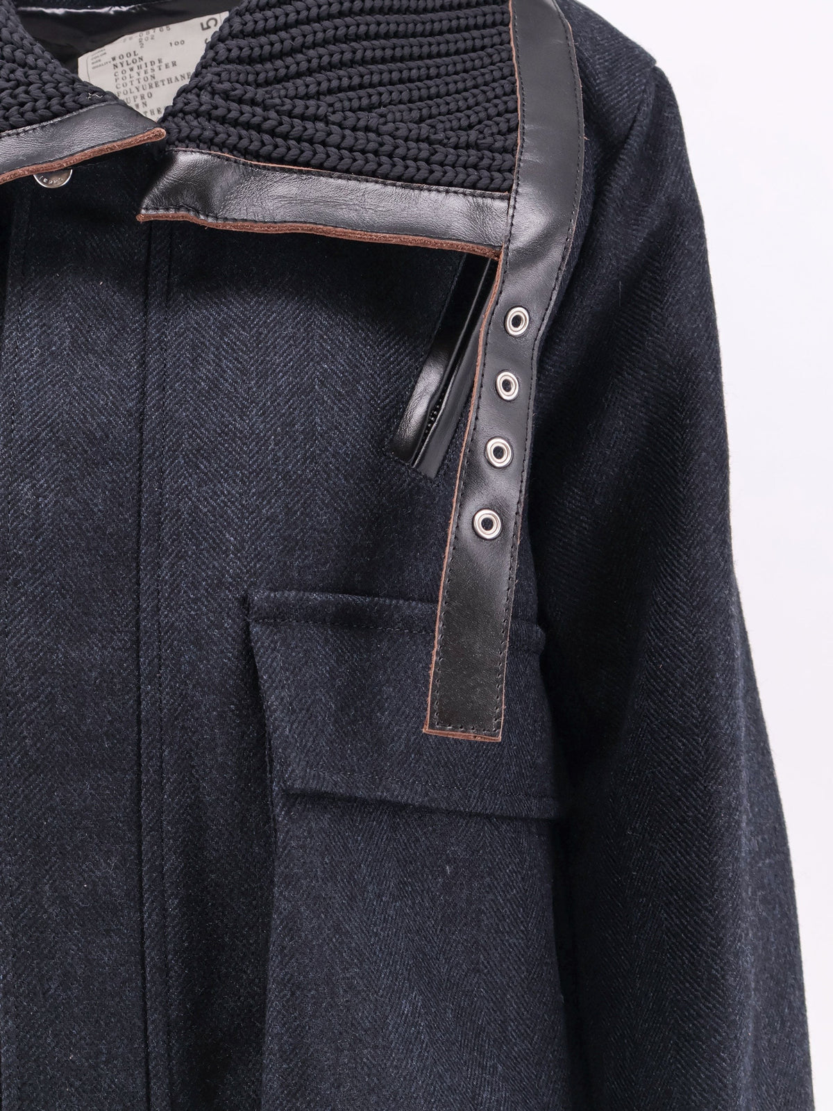 Herringbone wool padded bomber 3