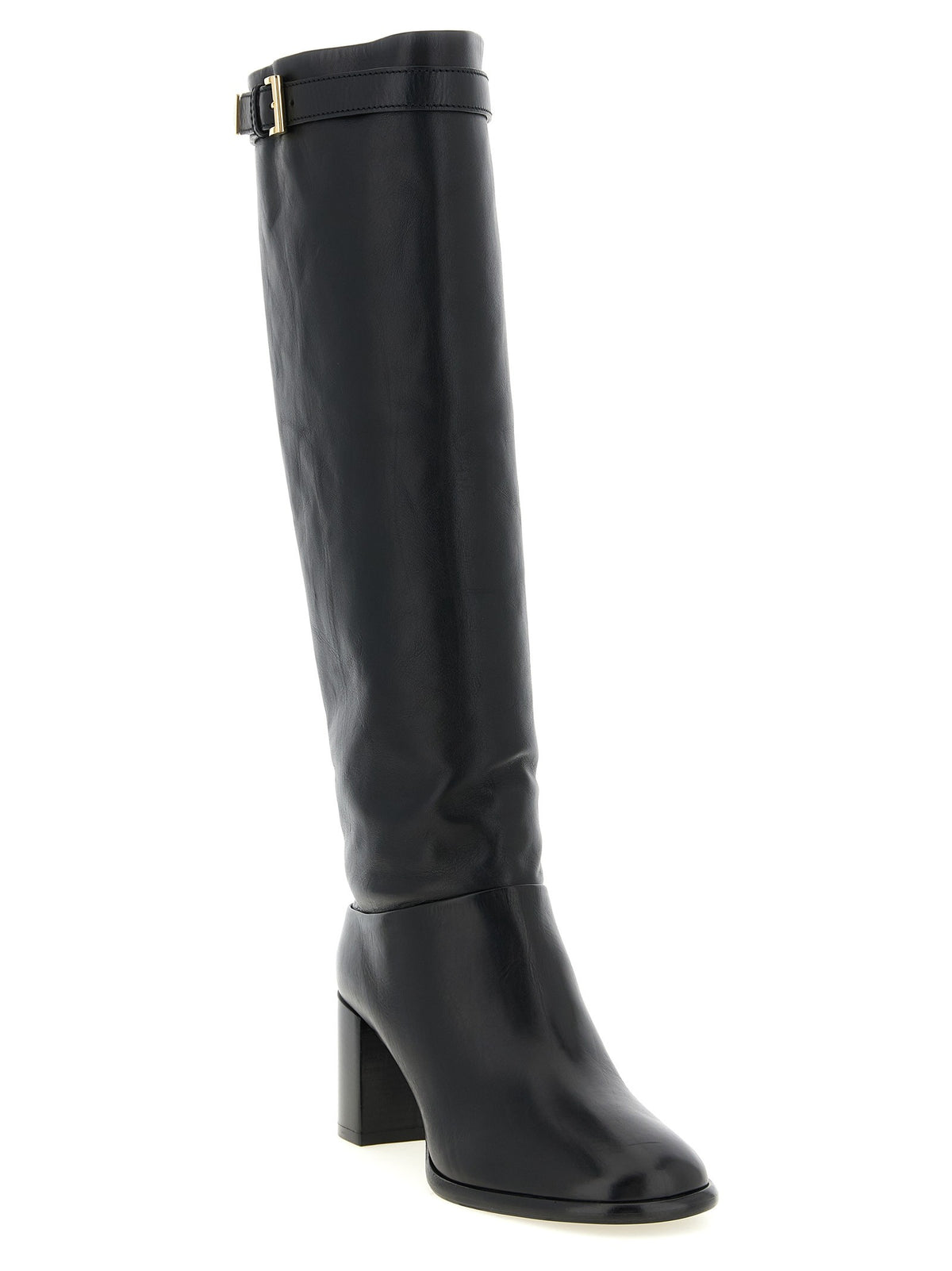High boots with buckle and logo 2