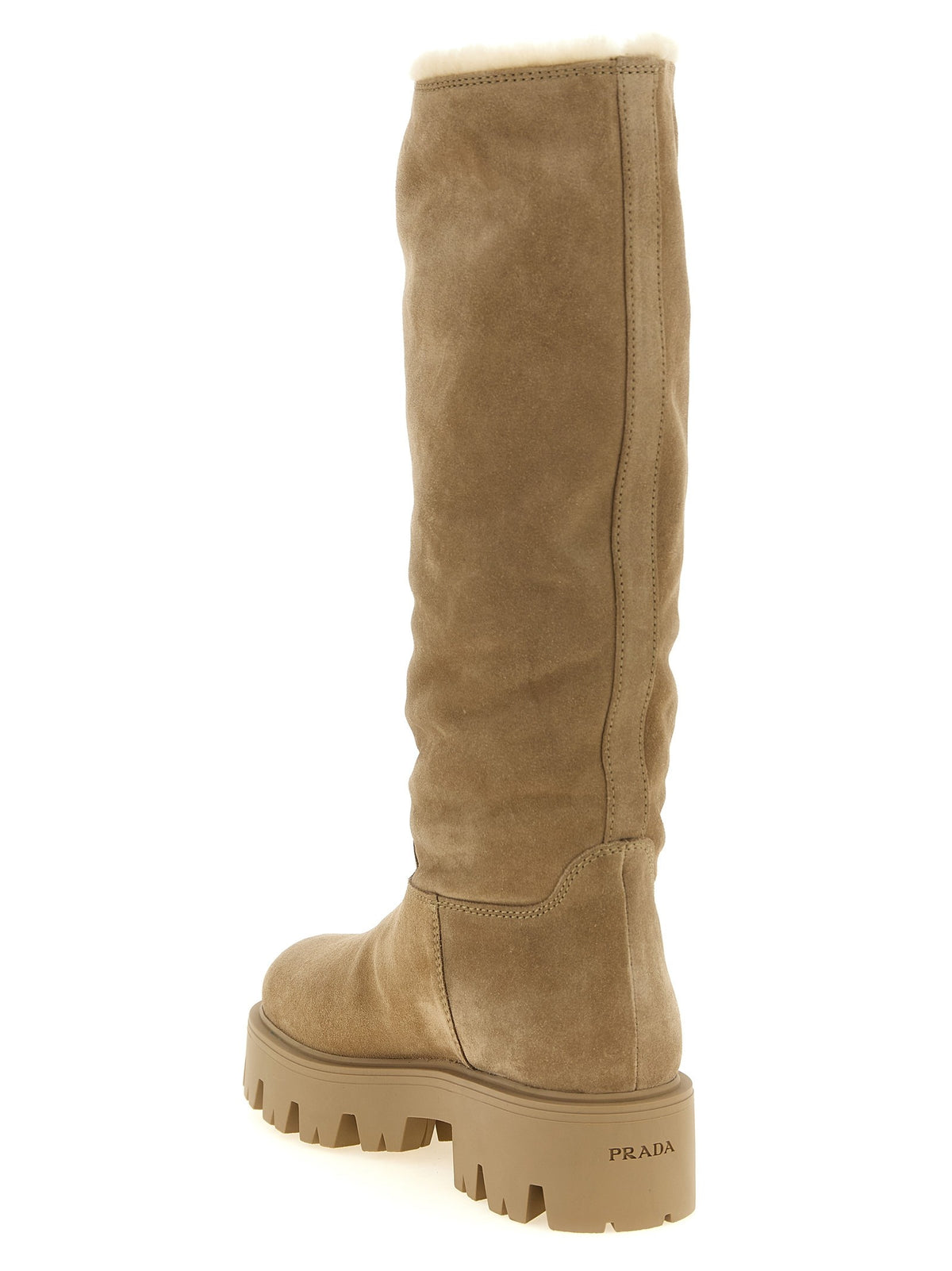 High suede boots with logo 3