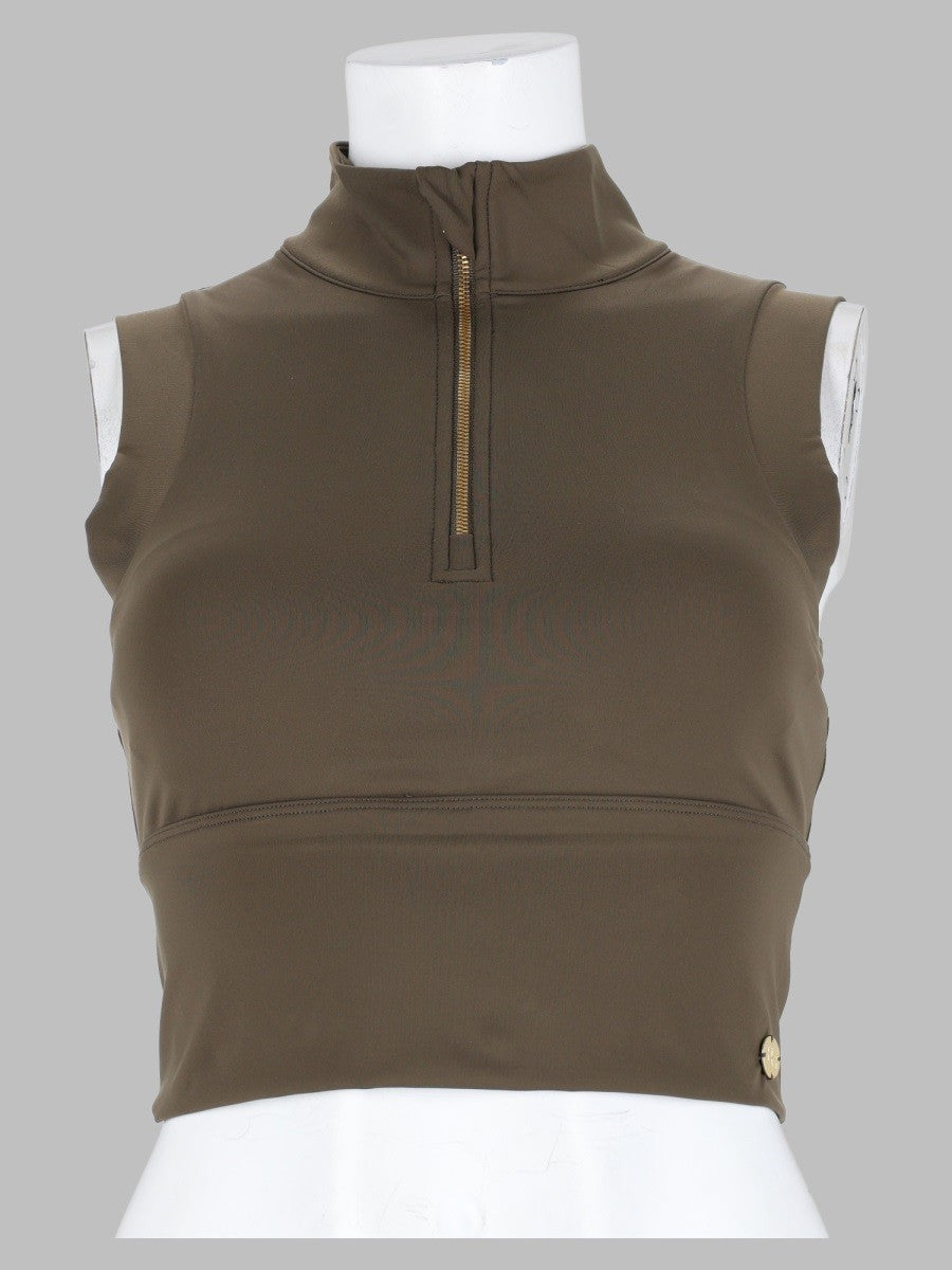 hog turtle zipper crop top
