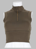 hog turtle zipper crop top