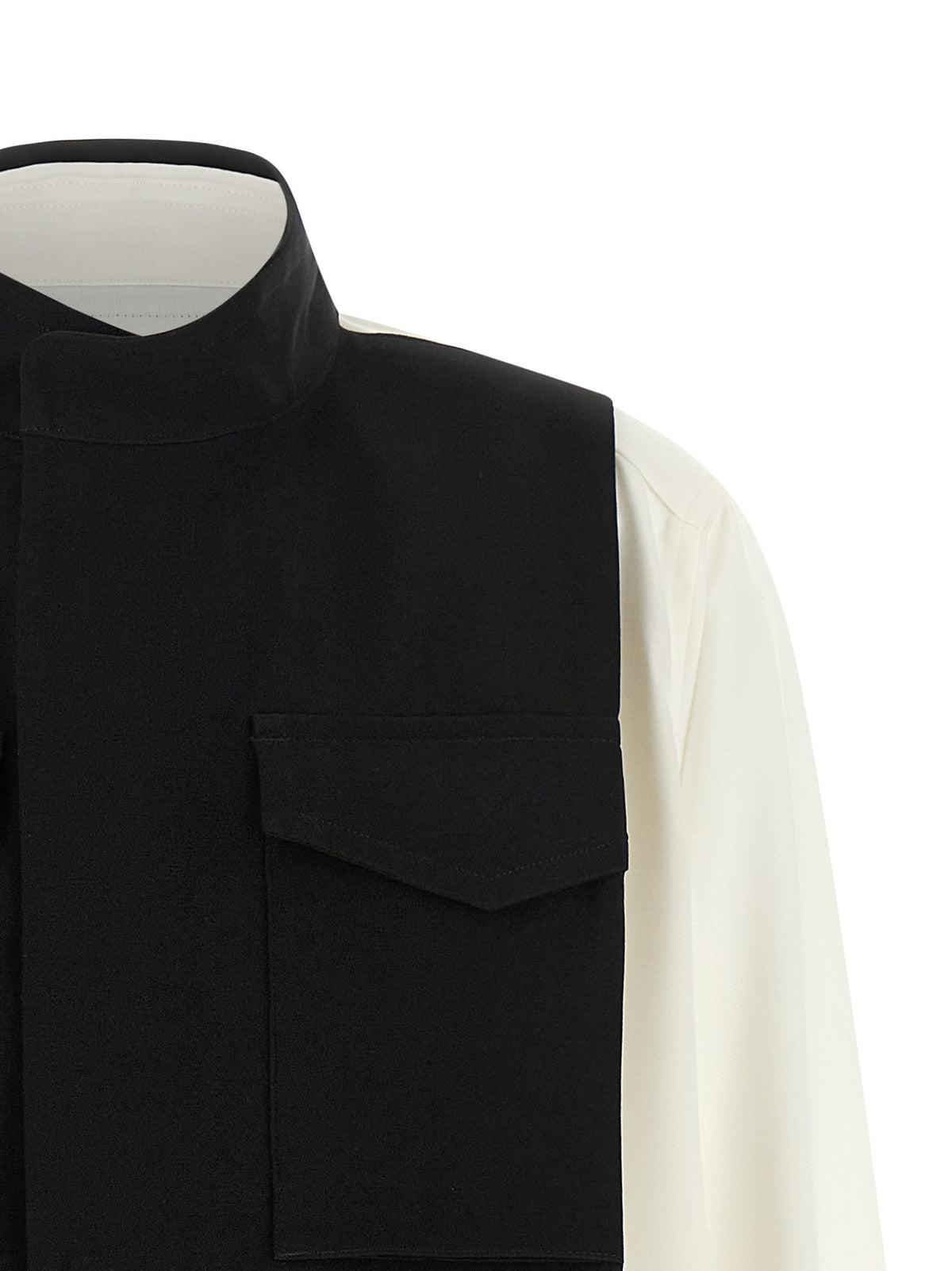 Hybrid shirt with front panel model. 4