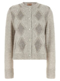 Jacquard diamond cardigan