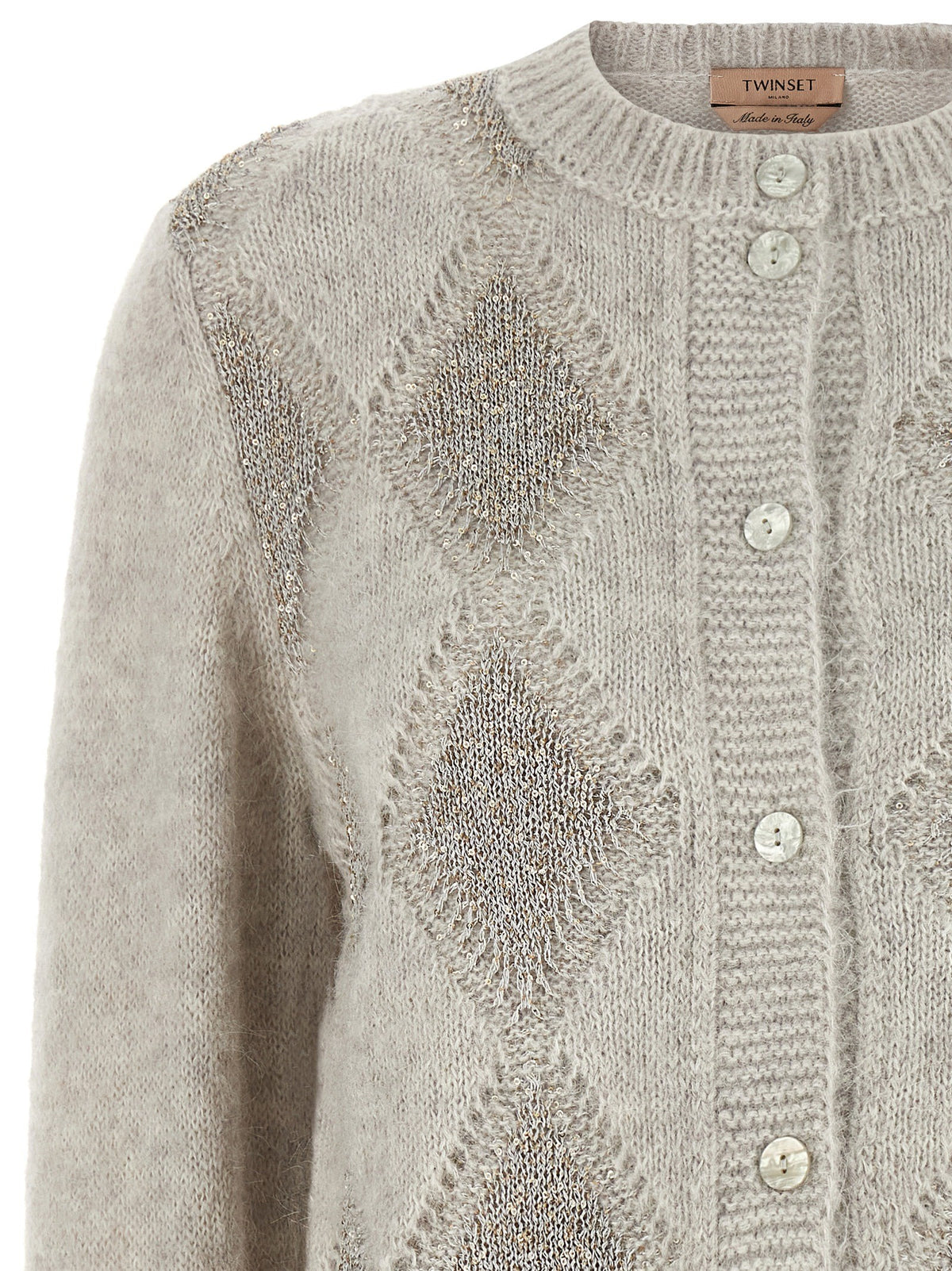 Jacquard diamond cardigan 3