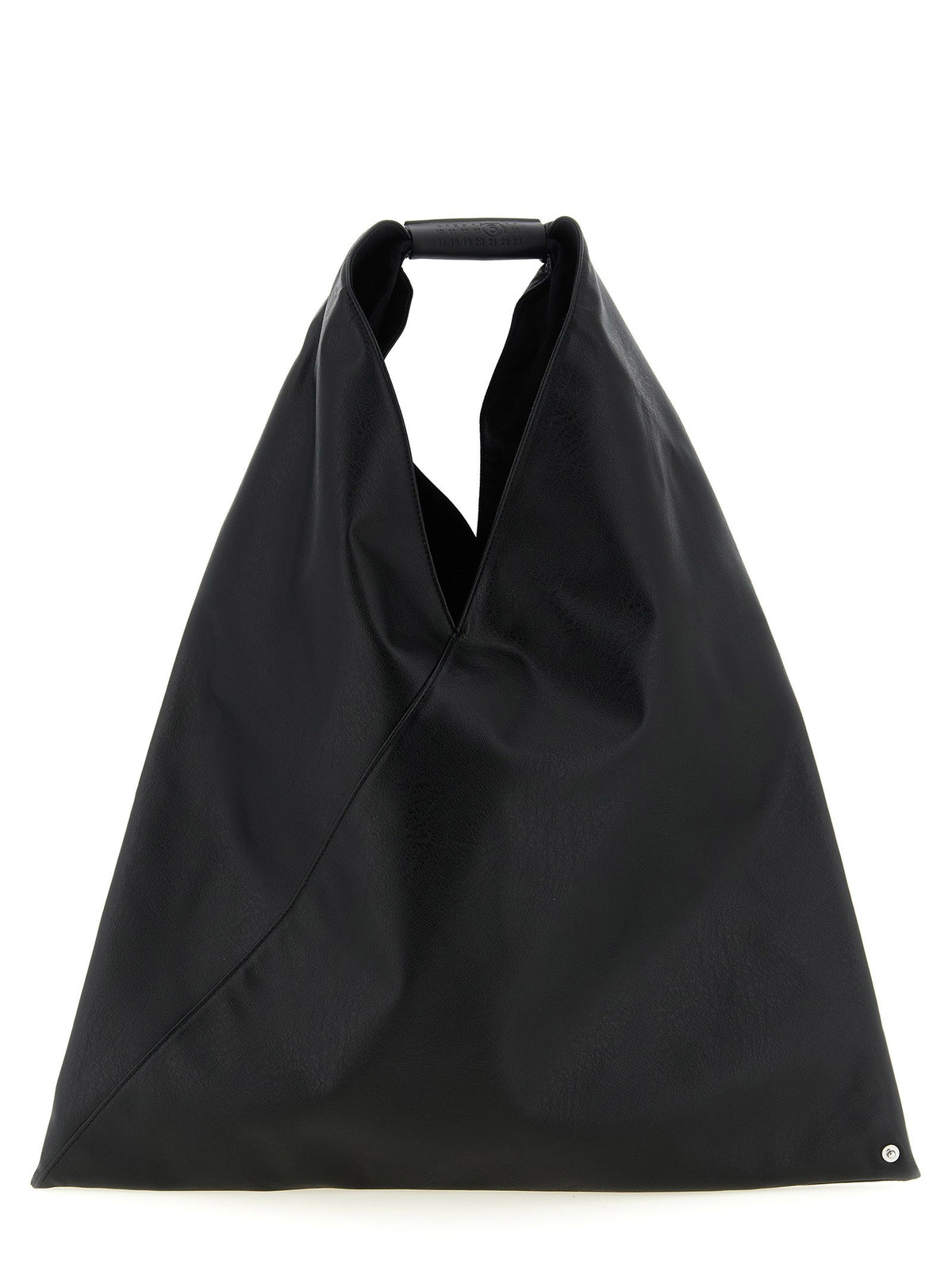 Japanese triangular-shaped tote bag in synthetic leather