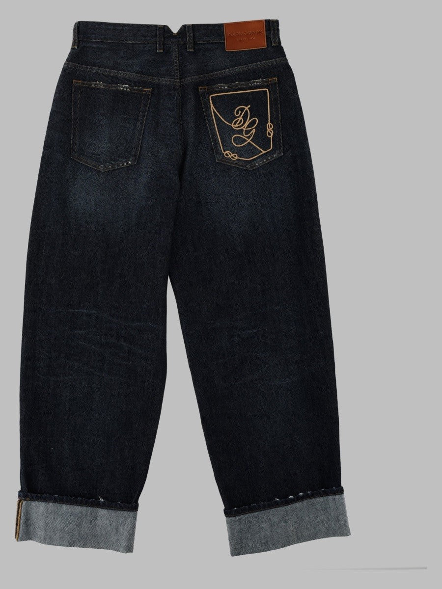 Jeans In Denim Con Logo Ricamato 2