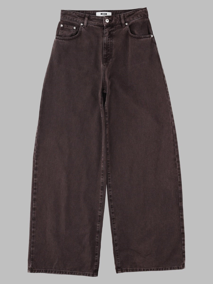Jeans Wide Leg In Cotone