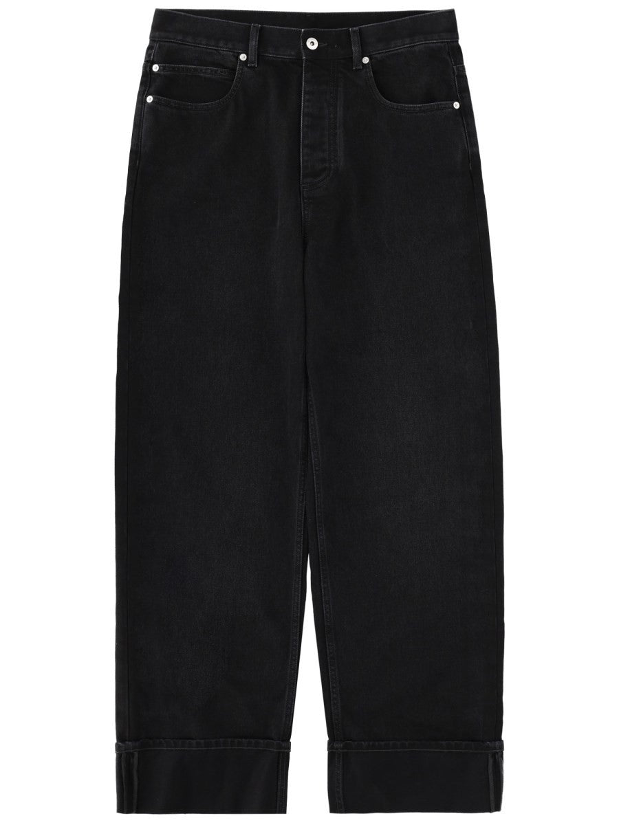JEANS WITH FOLDED HEM