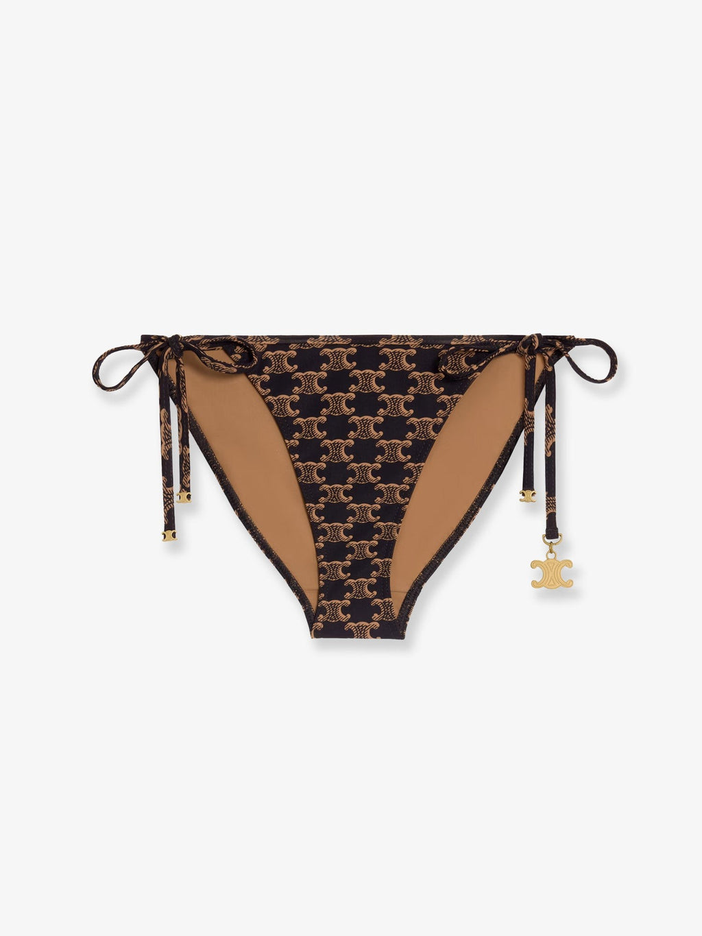 Jersey bikini bottom with monogram print 2