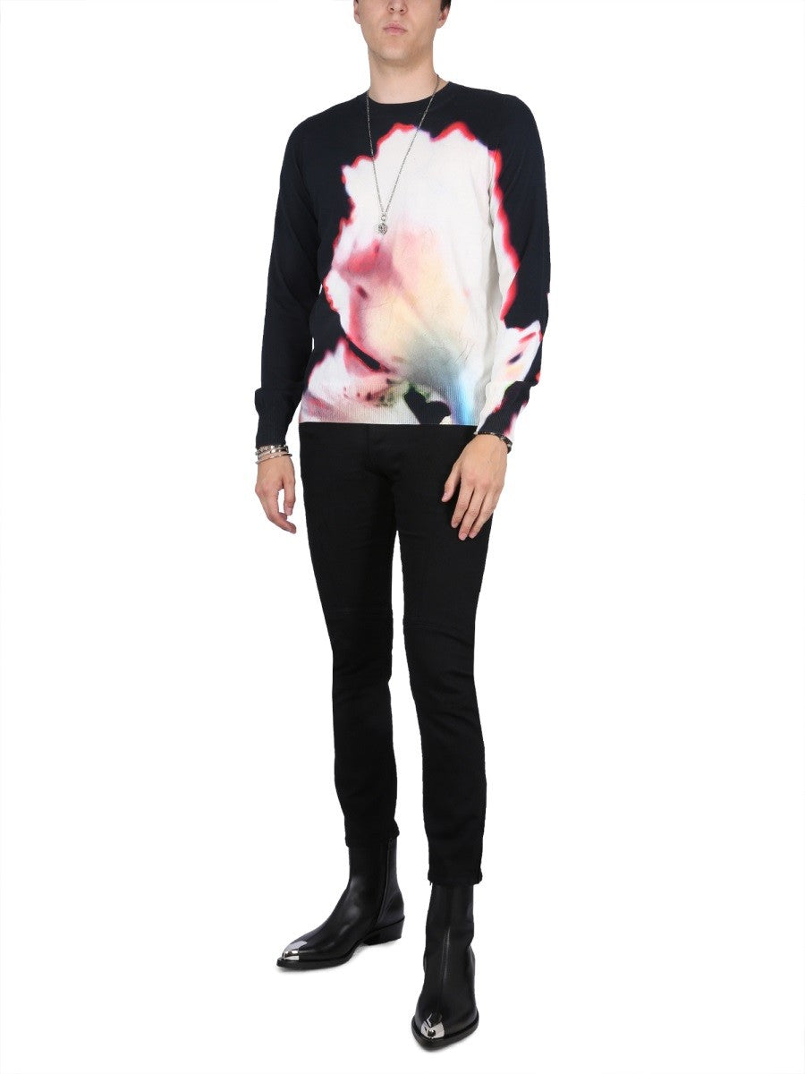 JERSEY WITH SOLARISED FLOWER PRINT 2