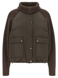 Knit insert down jacket