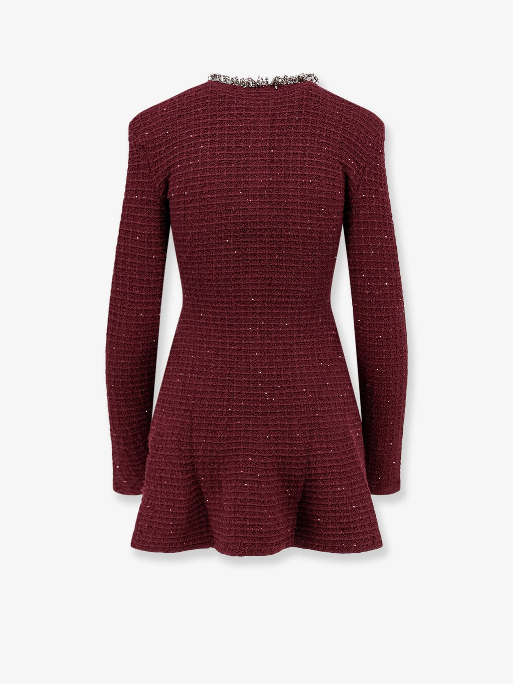 Knitted bordeaux dress with Jewel details 2