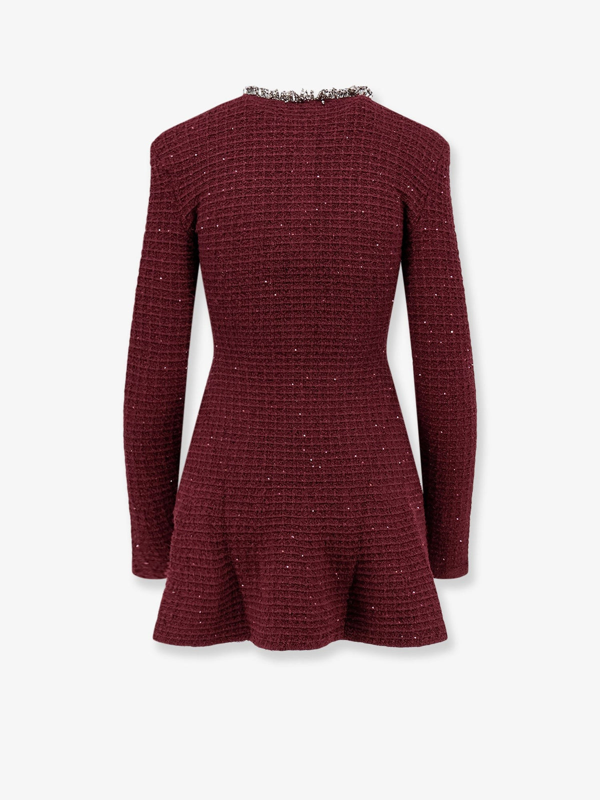 Knitted bordeaux dress with Jewel details 2