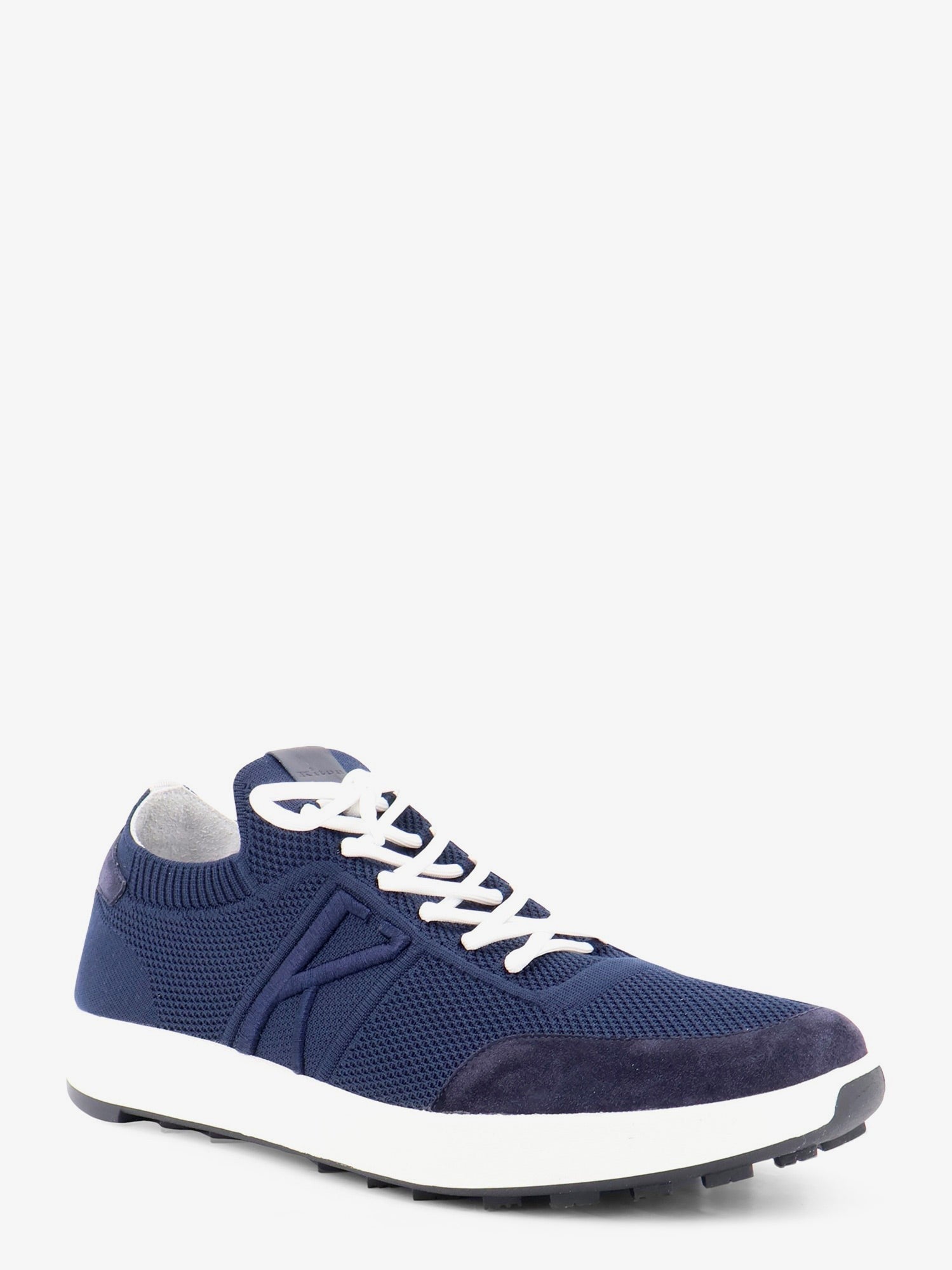 Knitted fabric sneakers with suede inserts 2