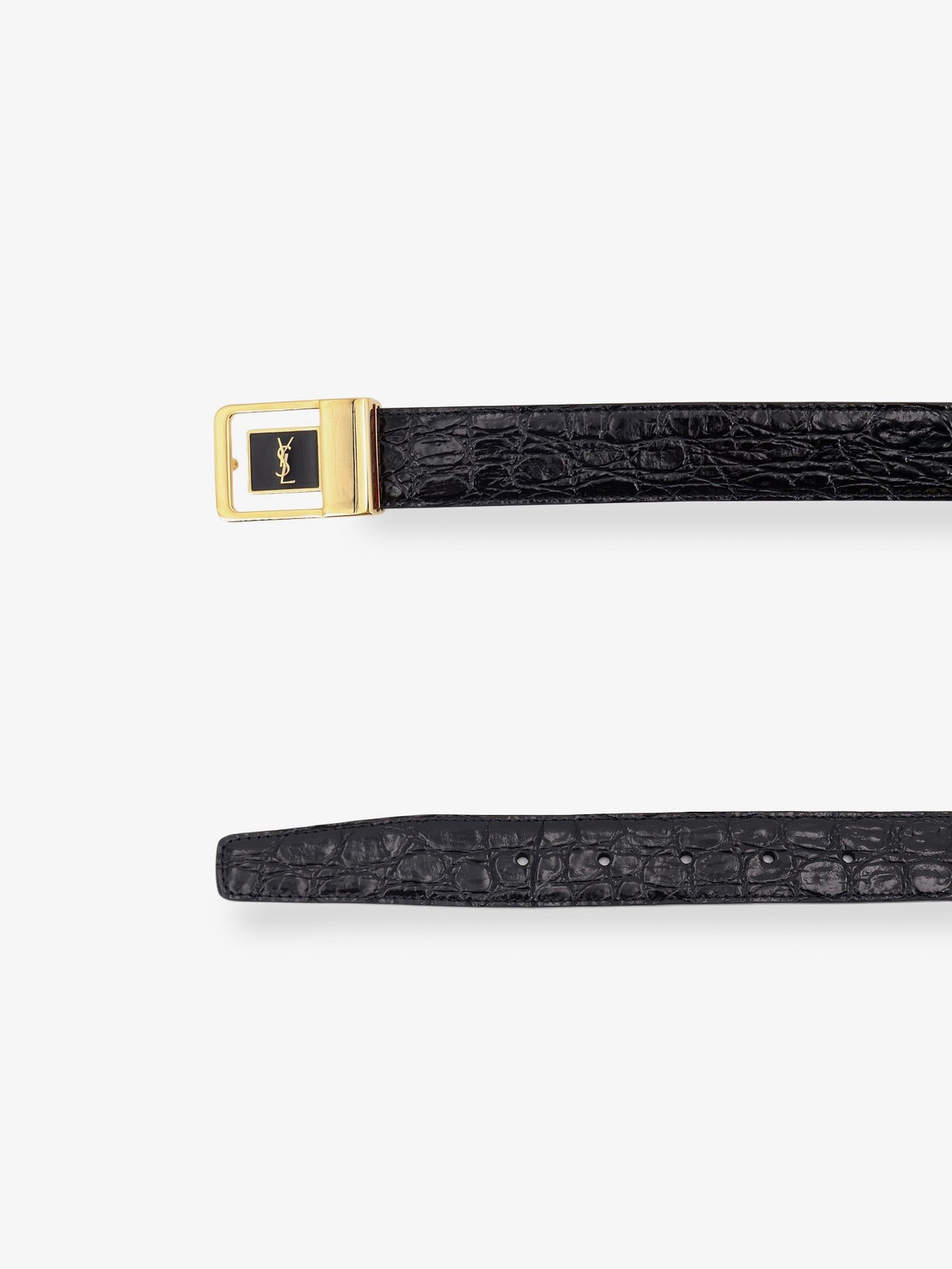 La 66 crocodile-embossed leather belt 2