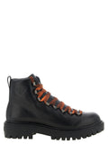 Lace-up ankle boots with hooks