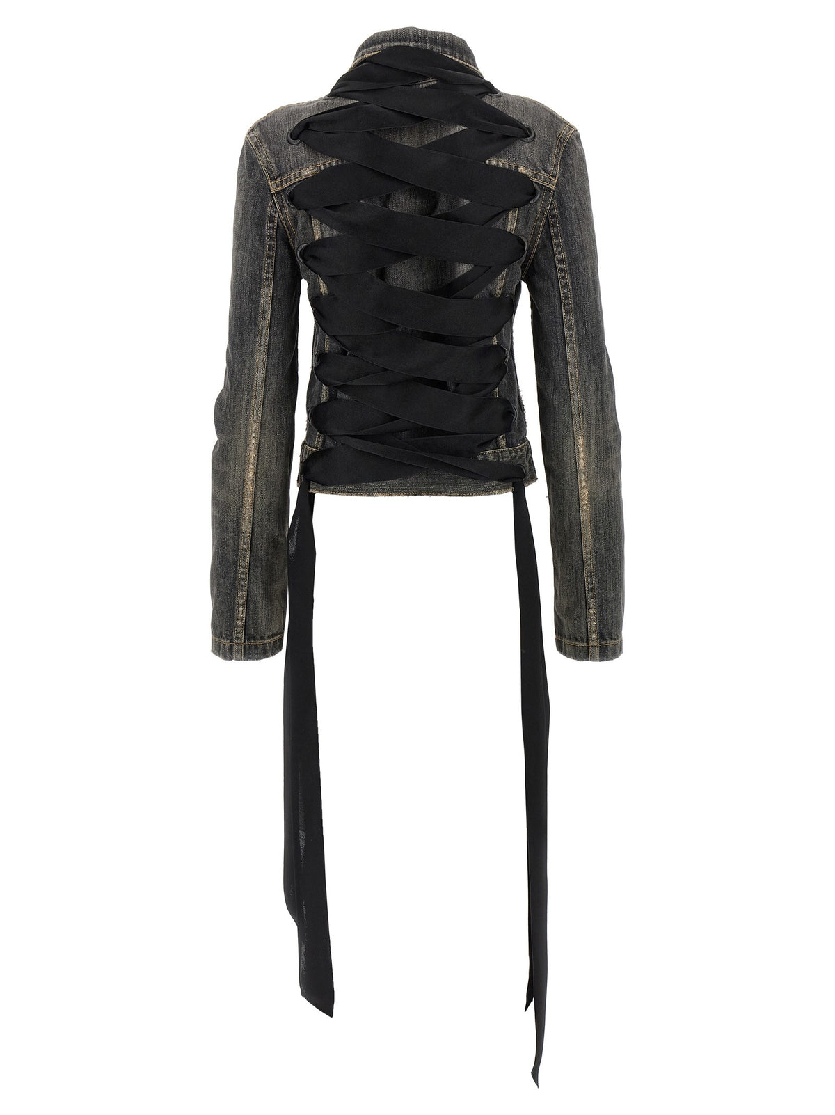 'Lace Up' denim jacket 2