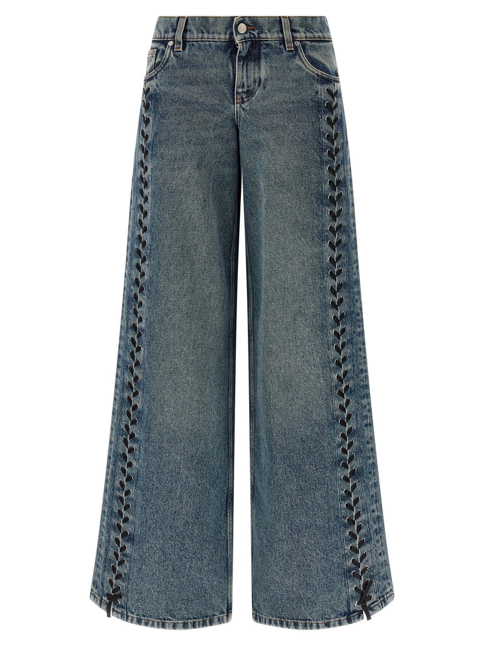 Lace-up jeans