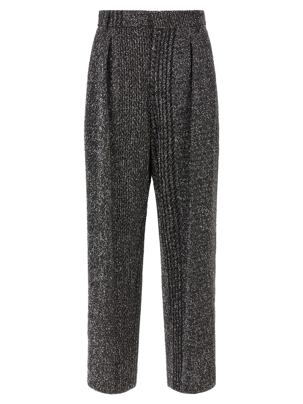 Lamé and sequin yarn pants