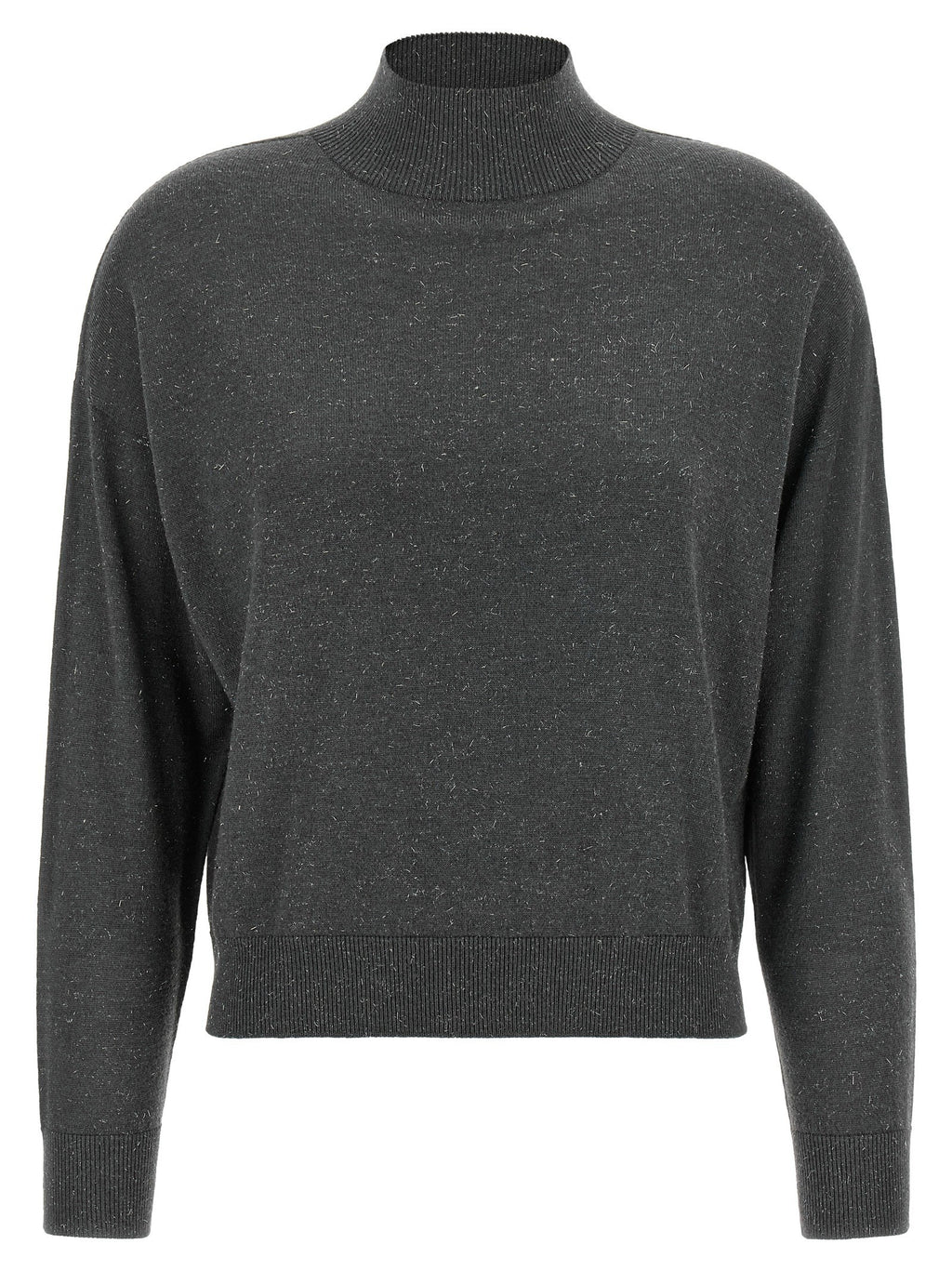 Lamé thread turtleneck sweater