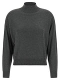 Lamé thread turtleneck sweater