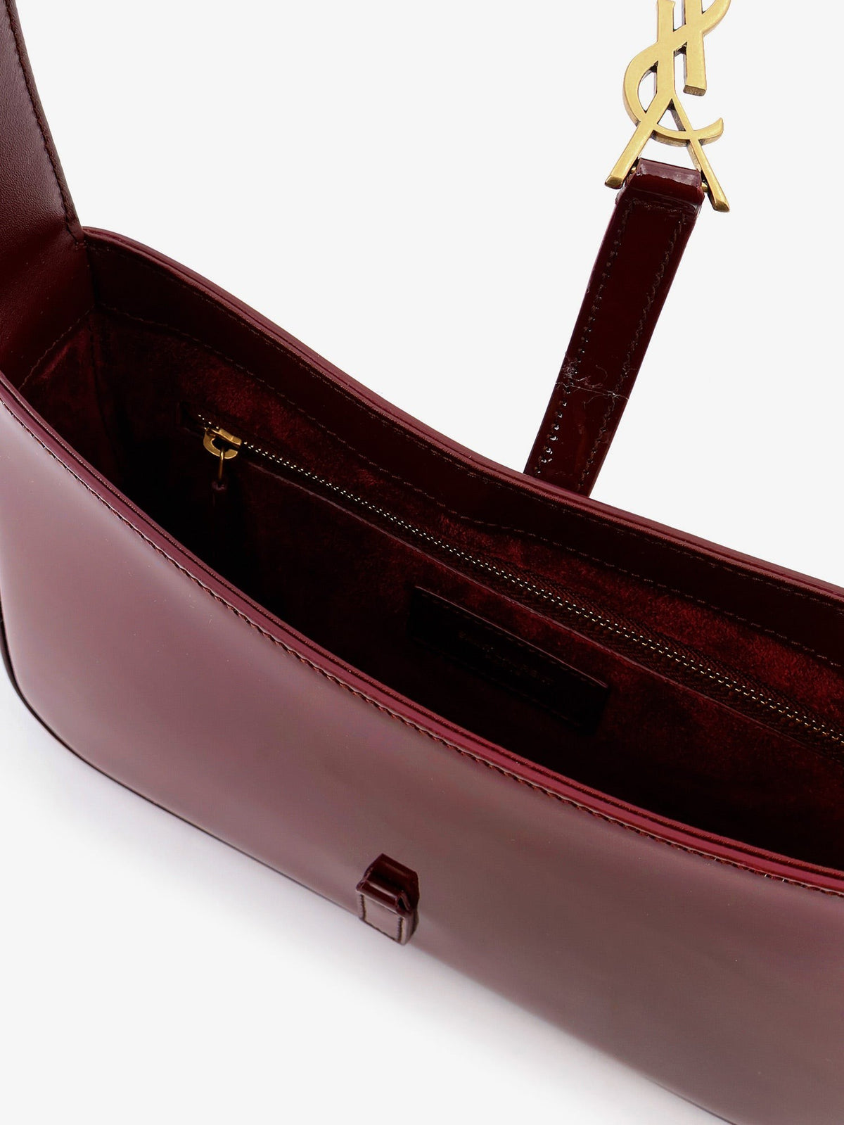 LE 5 À 7 bordeaux patent leather shoulder bag 5