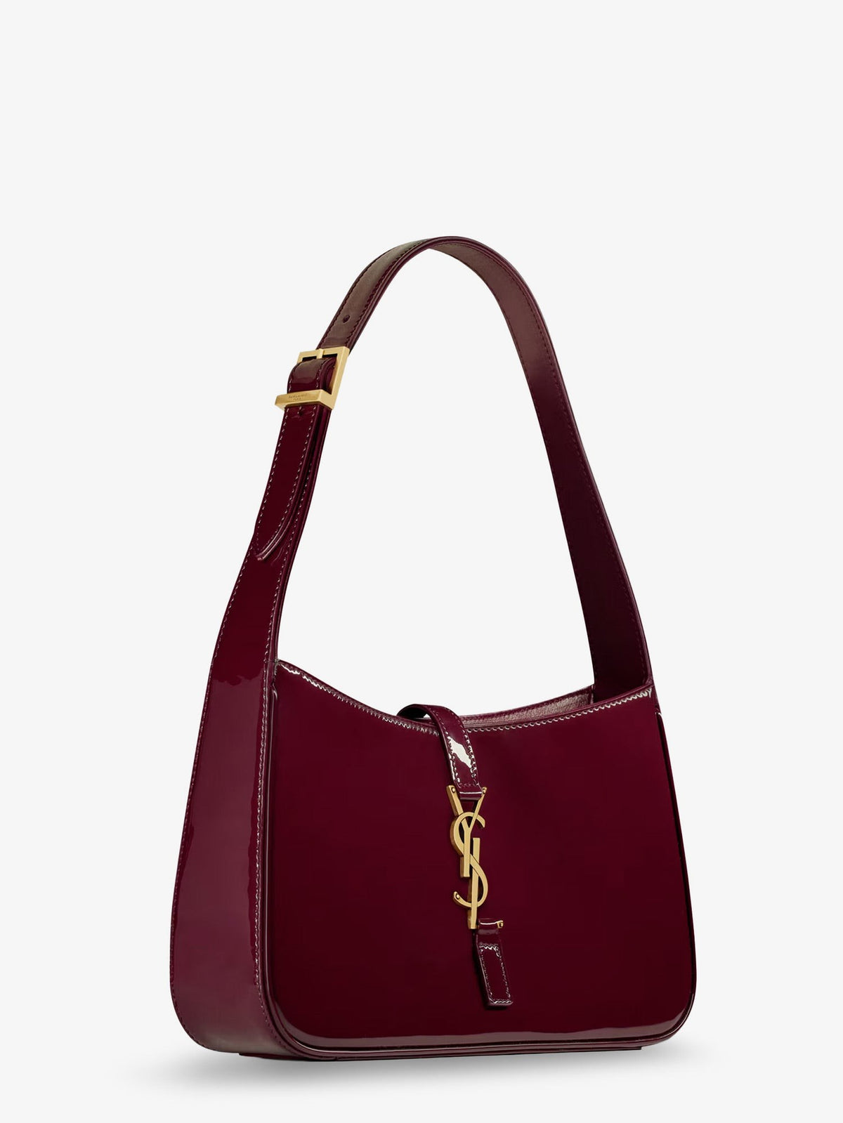 LE 5 À 7 bordeaux patent leather shoulder bag 3