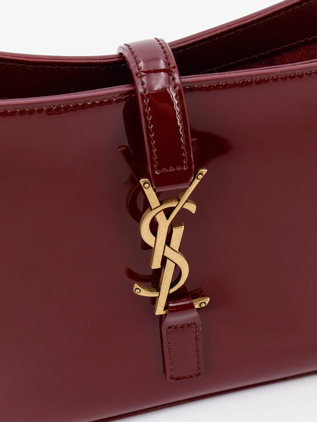 LE 5 À 7 bordeaux patent leather shoulder bag 4
