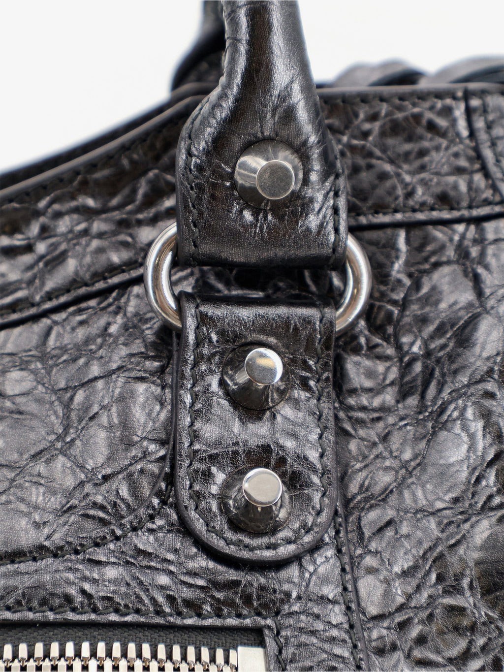 Le City Medium Metallic Leather Handbag 4